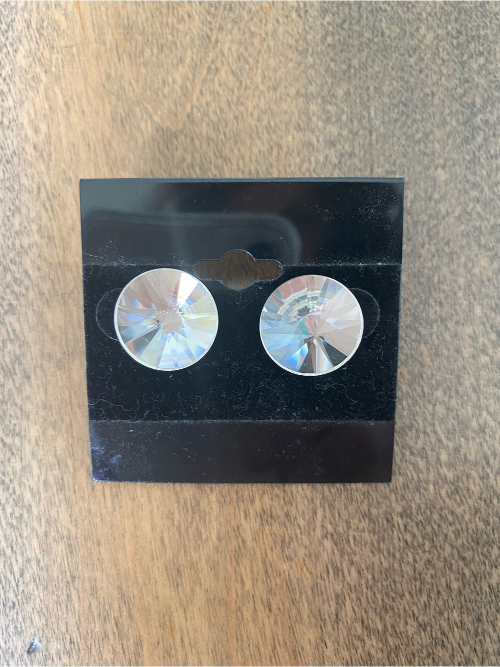 Clear Crystal Round Stud Earrings - Women Jewelry